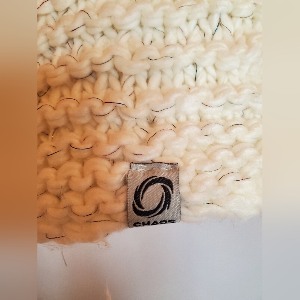 Chaos Ivory Knit Beanie with Pom-Pom - Picture 2 of 4